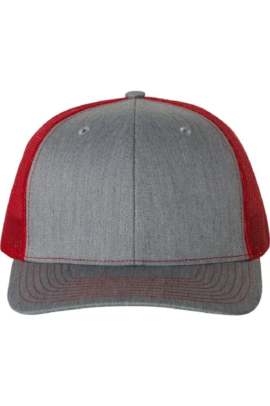 heather grey/ red