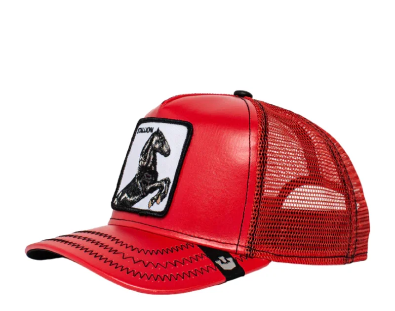 Goorin Bros Cherry Mustang Vegan Leather Trucker Hat 101-0073-RED