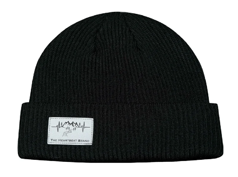 Mountains Beanie | Cuffed | Black