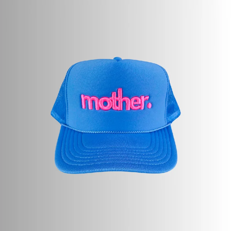 Mother Embroidered Trucker Hat -  Sky Blue