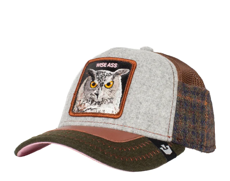 Goorin Bros Cum Laude Trucker Owl Flannel Hat 101-0736-GRY