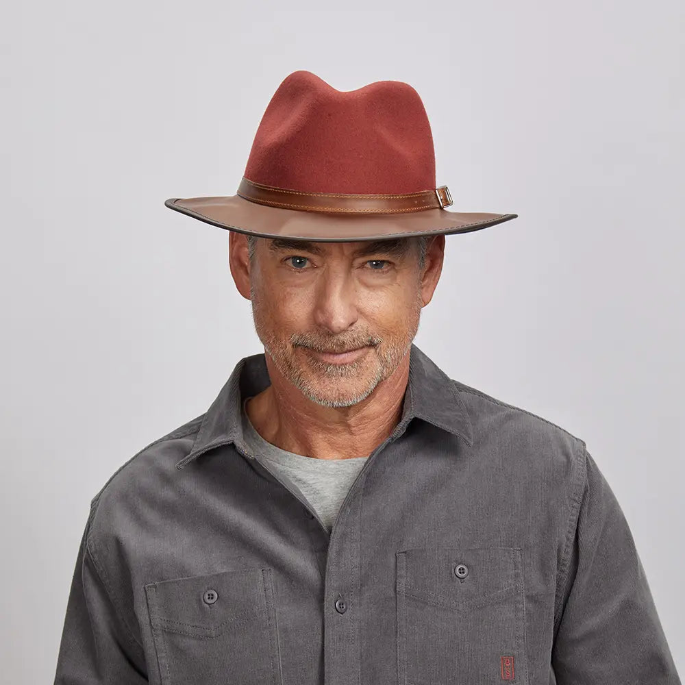 Summit | Mens Felt Leather Fedora Hat