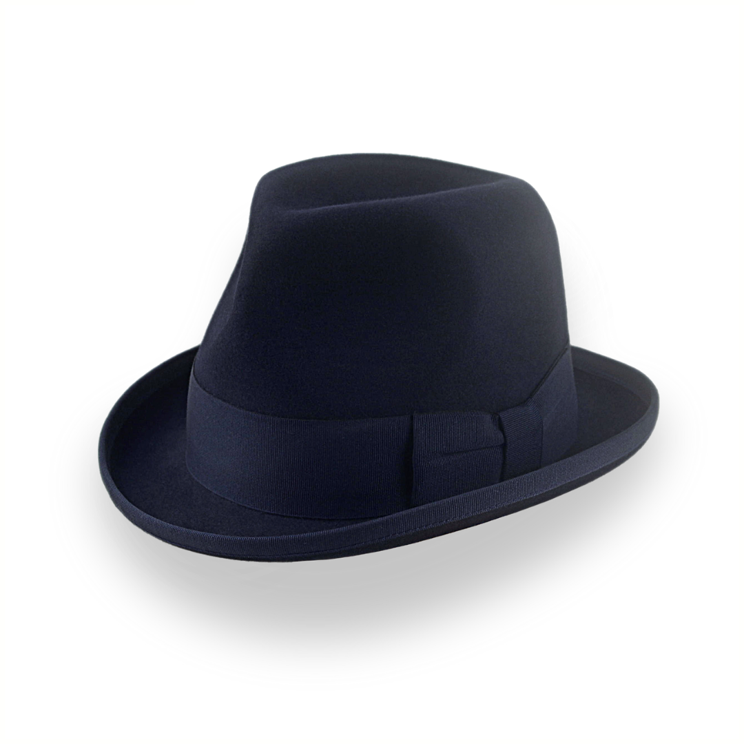 Dark Navy Blue 1920's Mens Retro Homburg Hat | The Phaeton