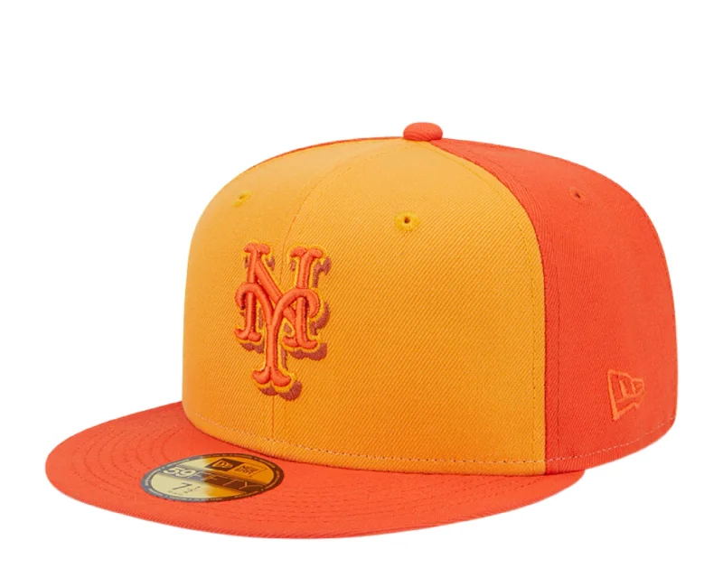 New Era New York Mets Tri-Tone Team 59FIFTY Fitted 60355915 Orange