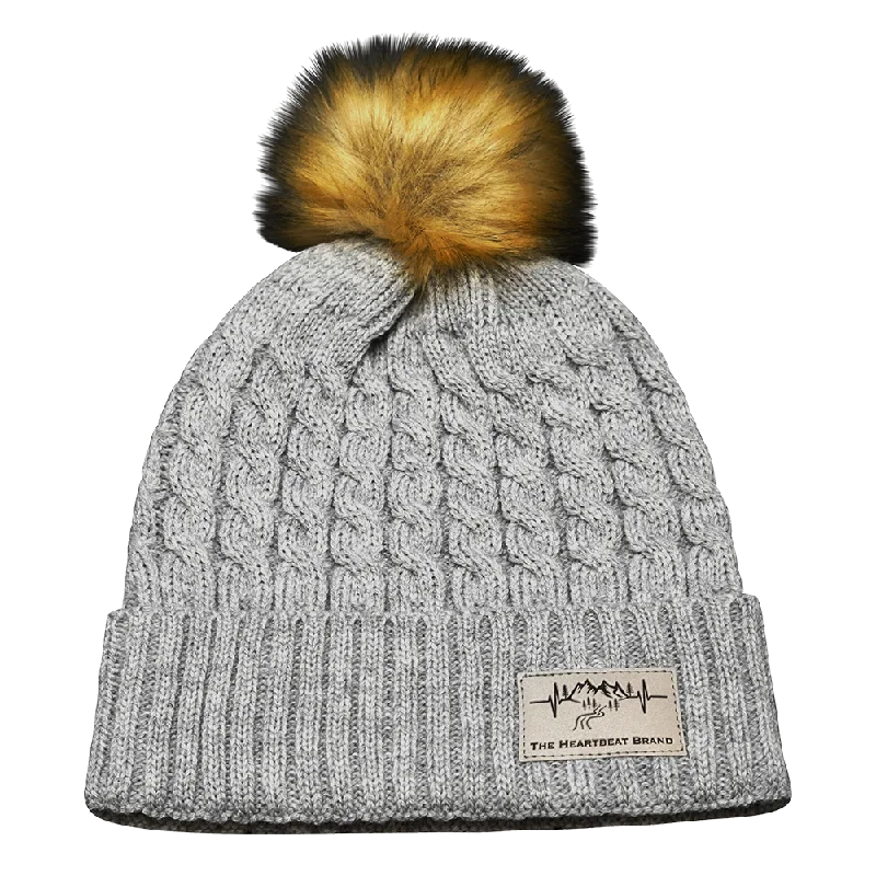 Mountains Beanie | Pom | Gray