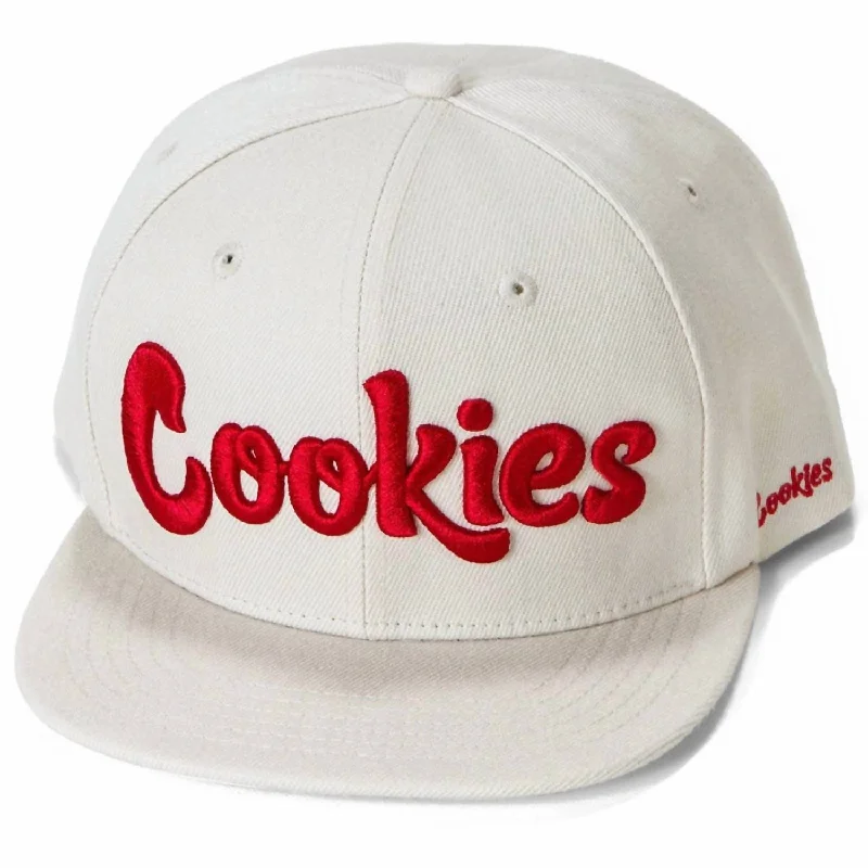 Men's Original Mint Twill Snapback Cap In Cream/red