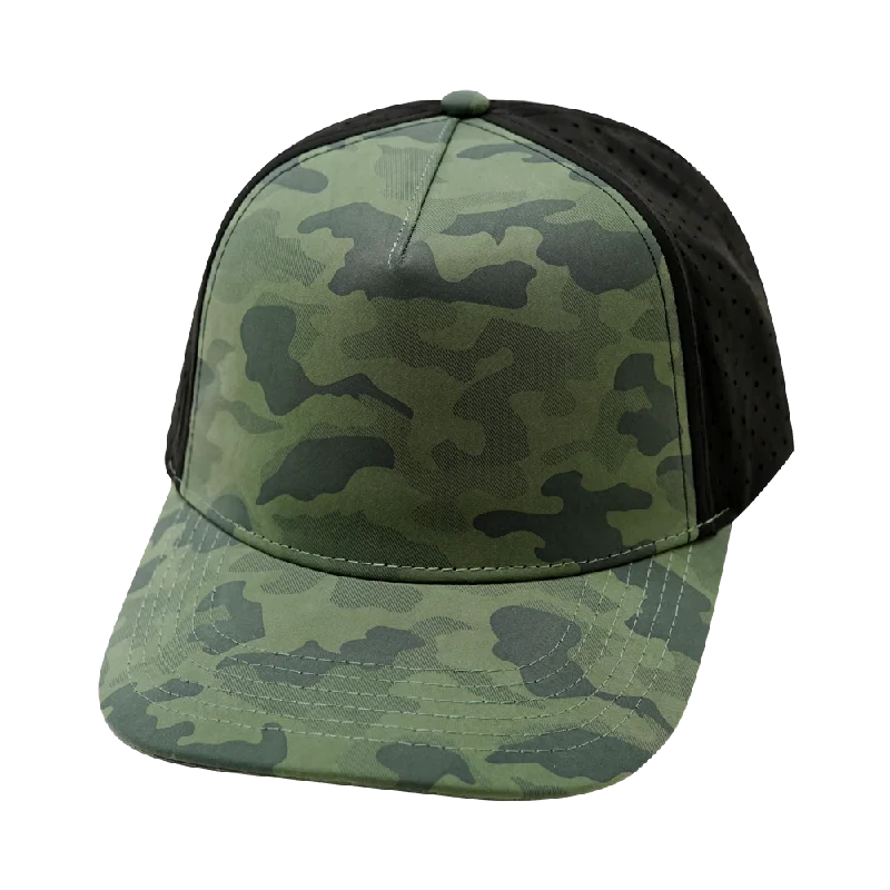 Blank - 5 Panel - Structured - Teal Camo / Black (Unisex)