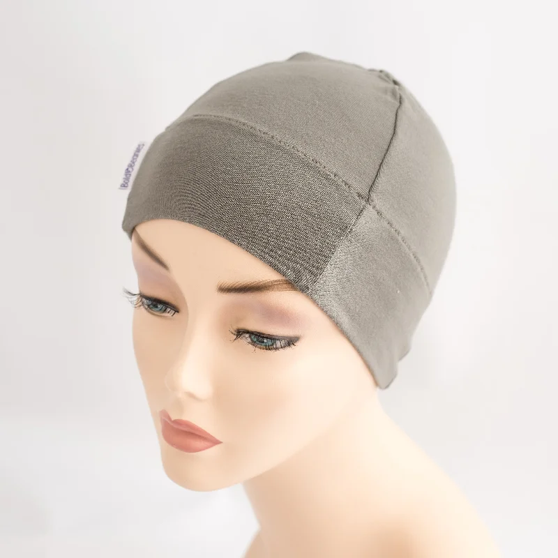 Khaki Women Plain Hair Loss Beanie Hat