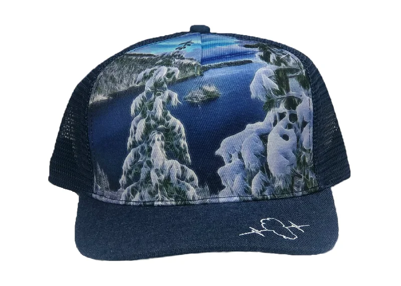 Tahoe Hat | Trucker Hat | Heather Navy - Emerald Bay Snow