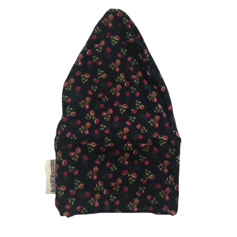 Ditsy Floral Bold Beanies Chemo Alopecia Hat Navy