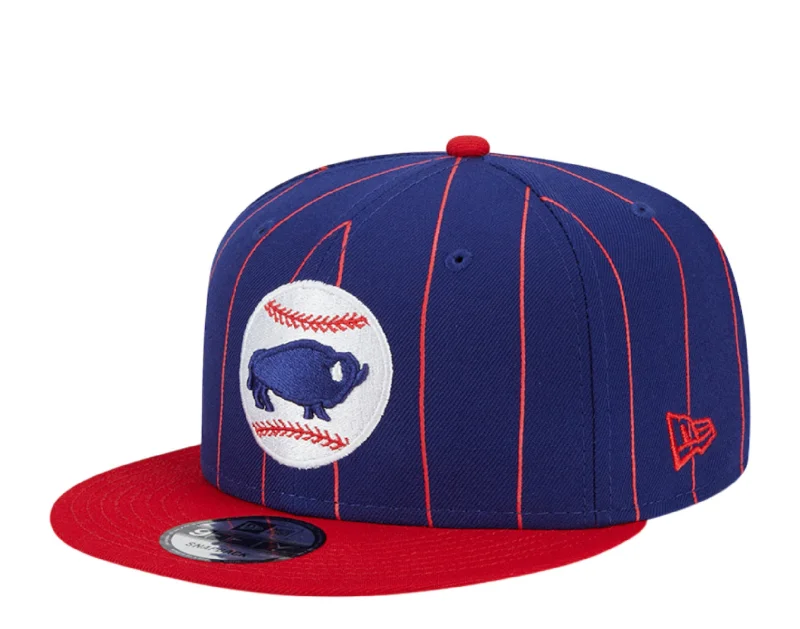 New Era Buffalo Bisons Vintage Pinstripe 9FIFTY Snapback 60305678 Navy/Red