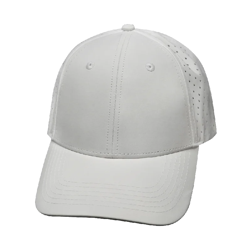 Blank - 6 Panel - Shallow Fit - Pony Tail - White (Unisex)