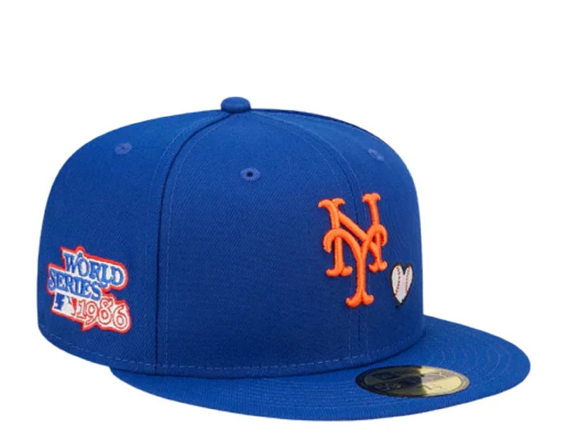 New Era New York Mets Team Heart 59FIFTY Fitted 60243672 - Blue 1986