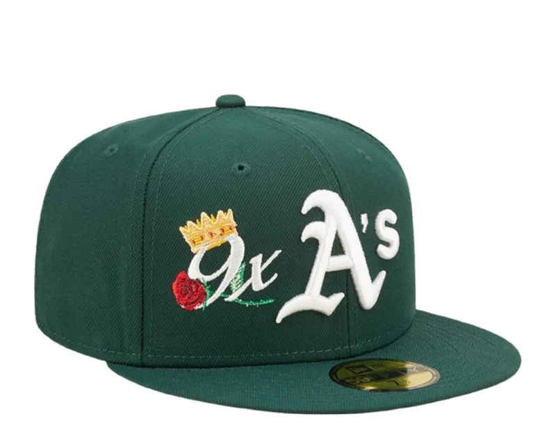 New Era 59Fifty MLB Oakland Athletics Crown 9X Champs Green Fitted Hat 60243482