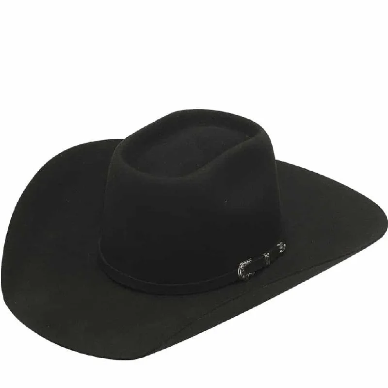 Twister 5X Fur Felt Blend Brick Crown Felt Hat - Black