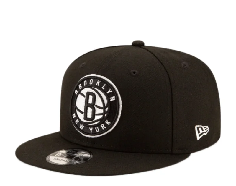 New Era 9Fifty NBA Brooklyn Nets OTC Black/White Snapback Hat 70556847