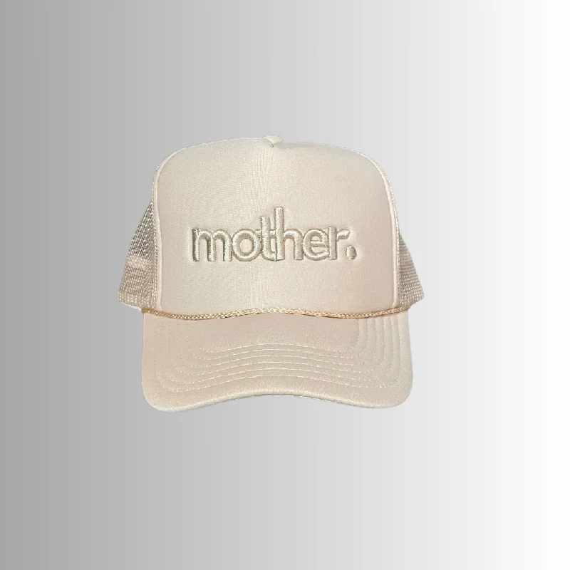 Mother Embroidered Trucker Hat -  Sand