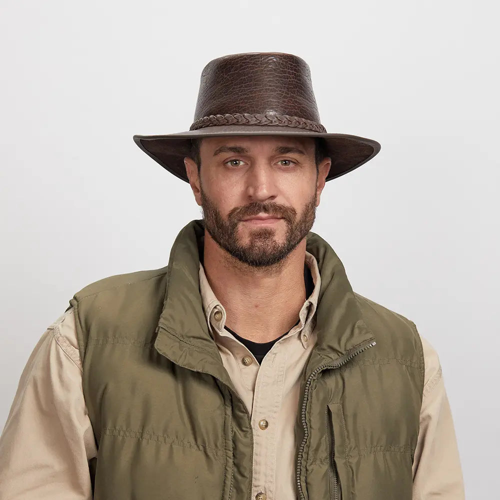 Roughneck | Mens Buffalo Leather Outback Hat