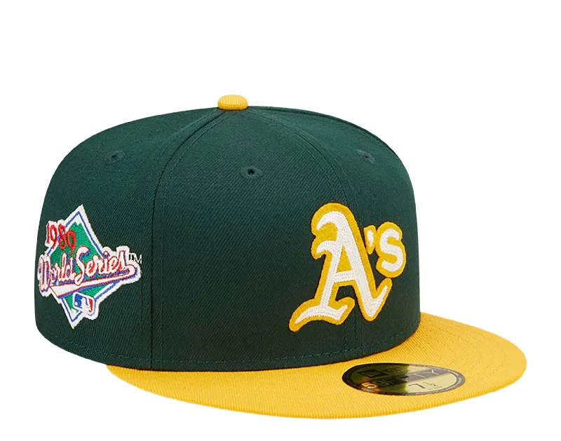 New Era Oakland Athletics Letterman 59FIFTY Fitted Cap 60296438 - Green/Yellow