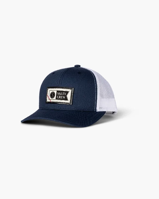 Topstitch Retro Trucker - Navy/White