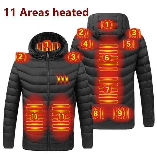 9-Zone Heated Jacket for Men – USB Electric Winter Coat, Warm Outdoor Sports Jacket