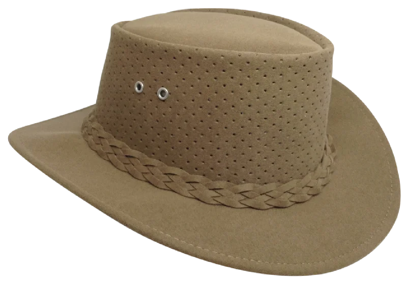 Aussie Chiller Outback Bushie Perforated Hat - Carmel