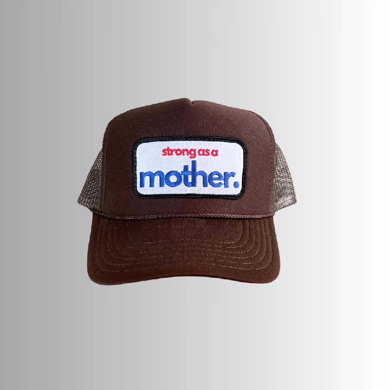 Strong as a mother™ Patch Trucker Hat - Mocha