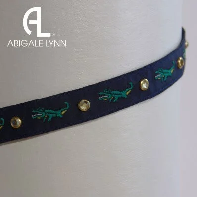 Abigale Lynn Visor Band - Navy Preppy Gator