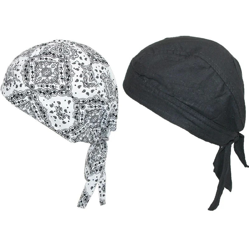 Cotton Premium Solid and Paisley Do Rag (Pack of 2)