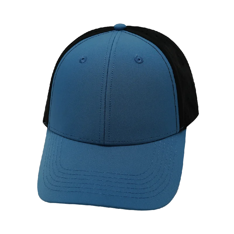 Blank - 6 Panel - Shallow Fit - Pony Tail - Blue / Black (Unisex)