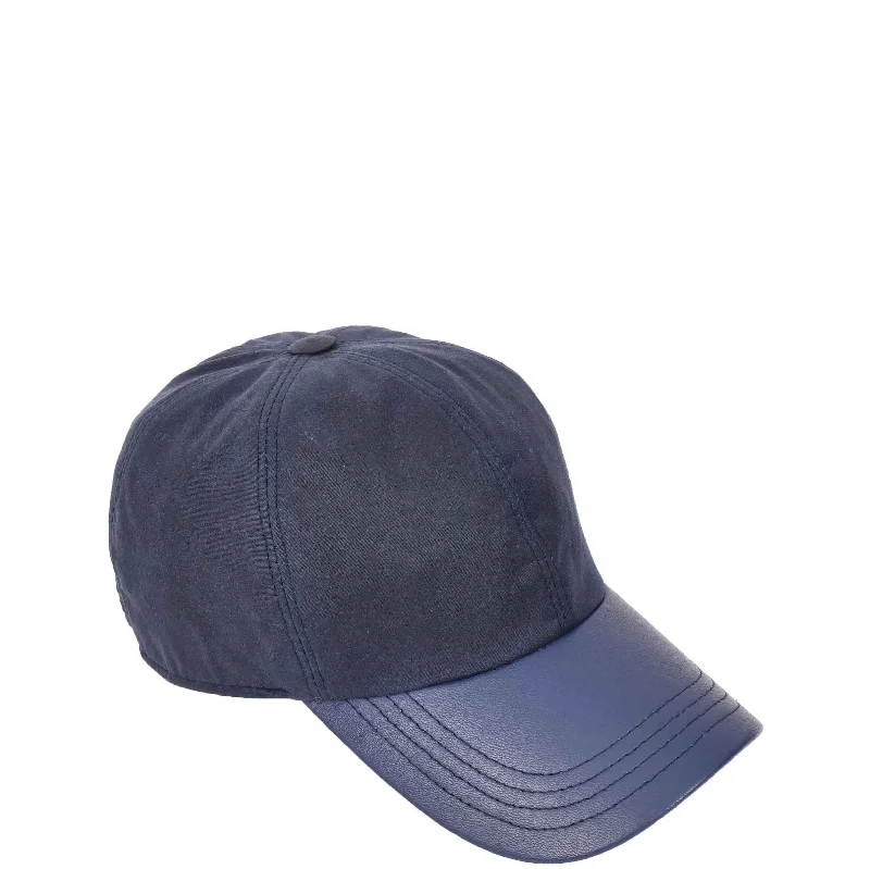 Classic Hat Leather Canvas Baseball Cap Blue