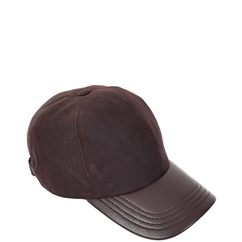 Classic Hat Leather Canvas Baseball Cap Brown