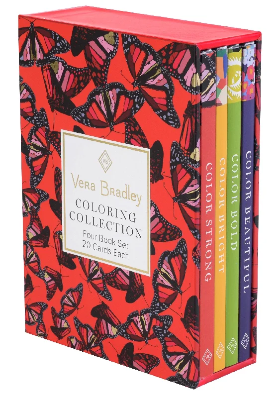 Vera Bradley Coloring Collection (Design Originals) 4 Book Set with Slipcase includes Beautiful, Bold, Bright, & Strong: 80 Authentic Designs on High-Quality Cardstock That Won't Bleed Through